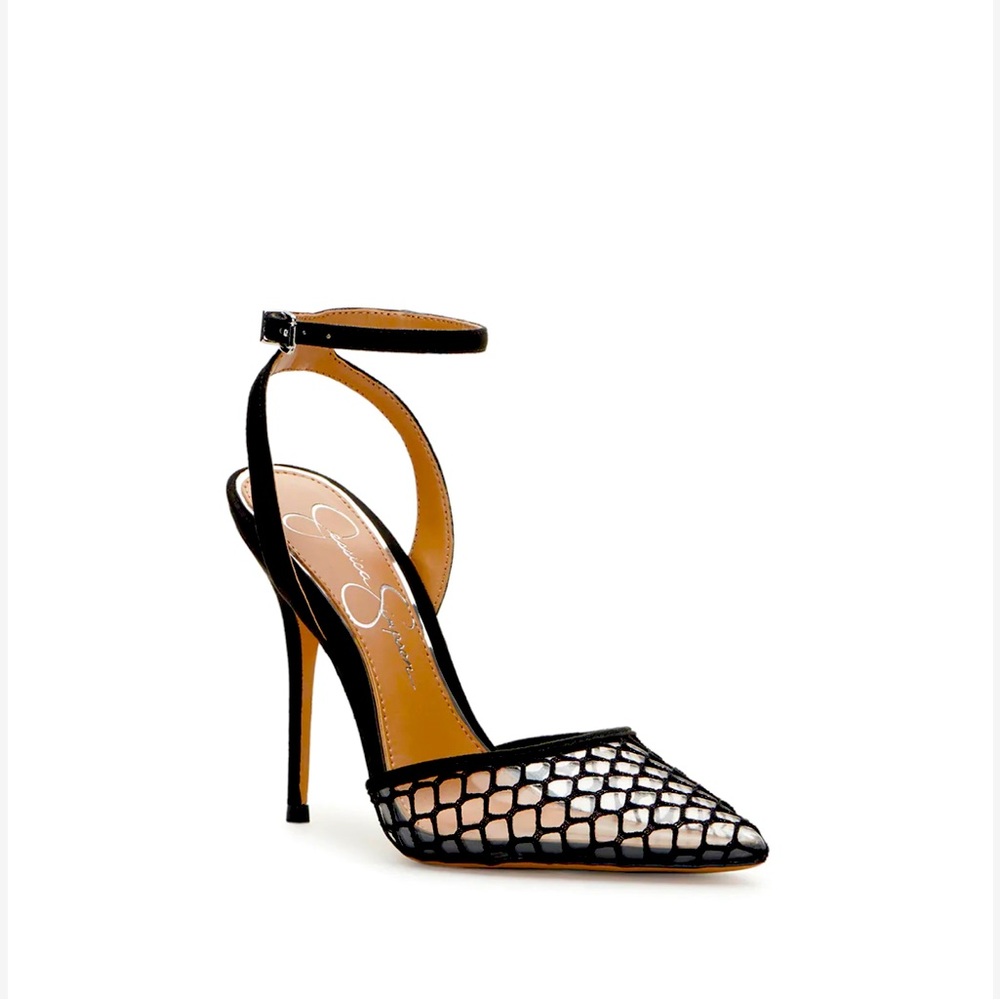 Jessica Simpson Ankle Strap pump with mesh detail